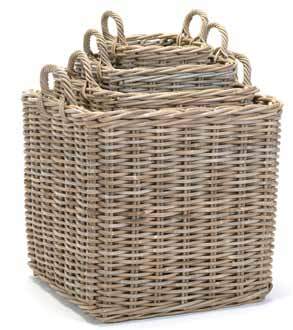 Natural Wicker Rattan Square Baskets