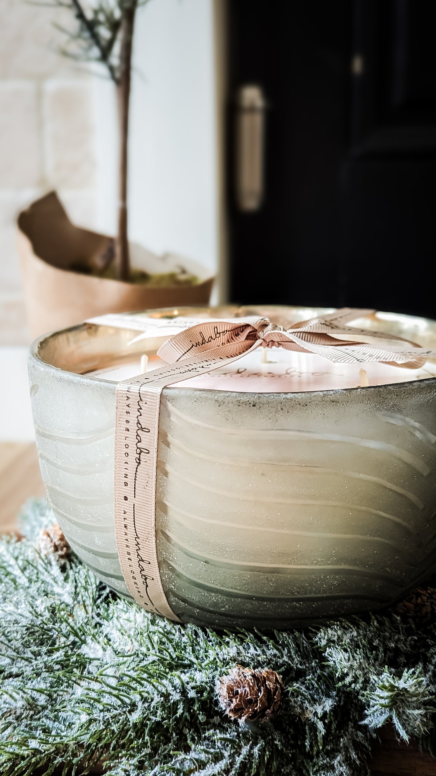 Silver Leaf Candle Bowl