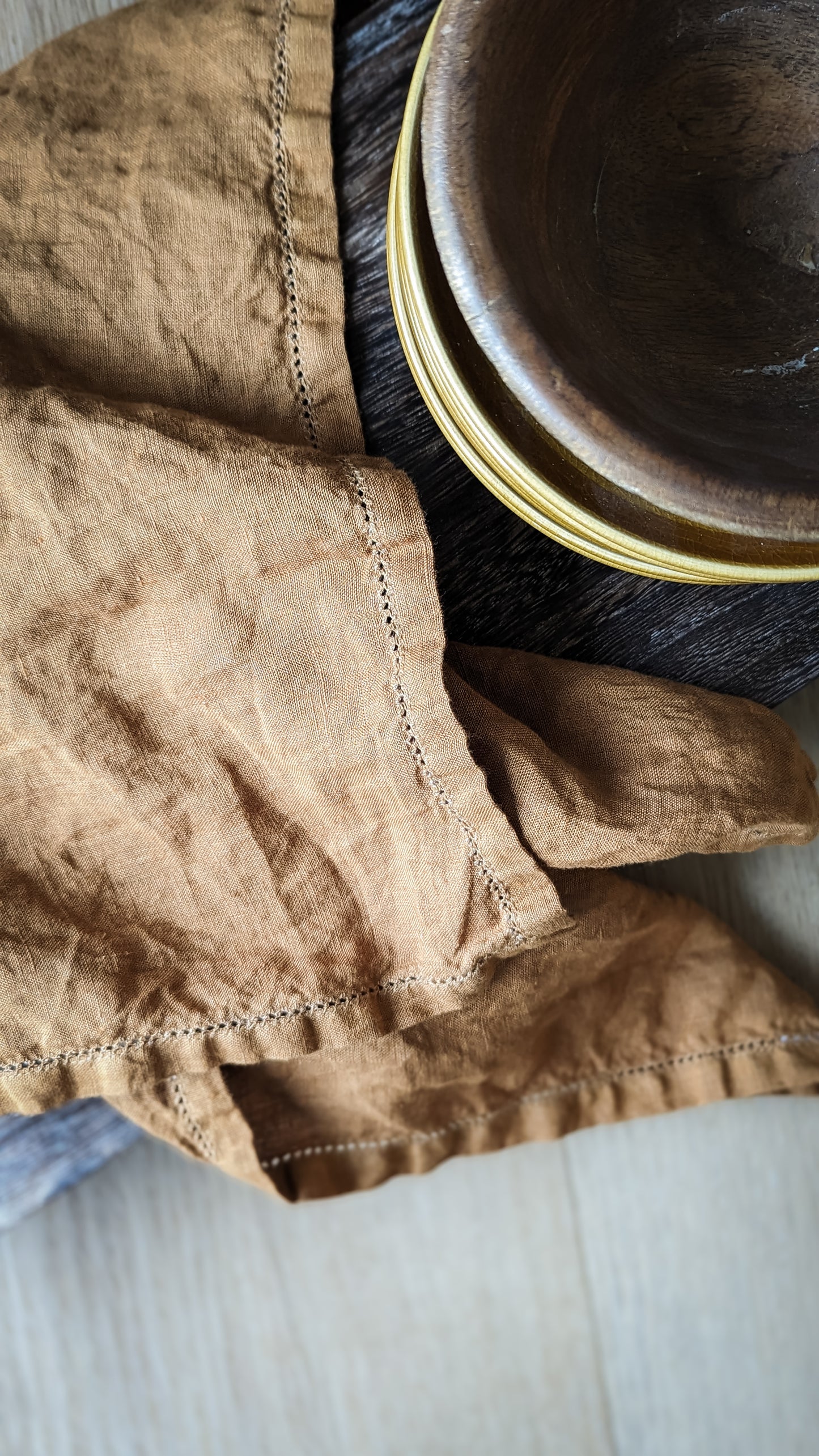 Heirloom Linen Tea Towel - Amber