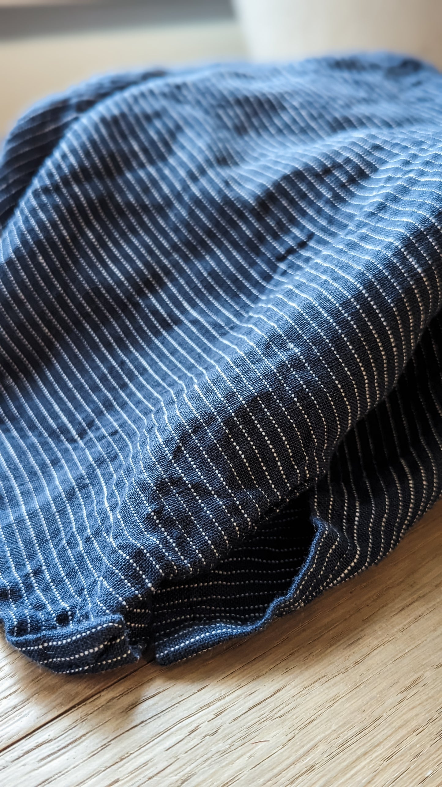 Linen Pinstripe Tea Towel - Midnight