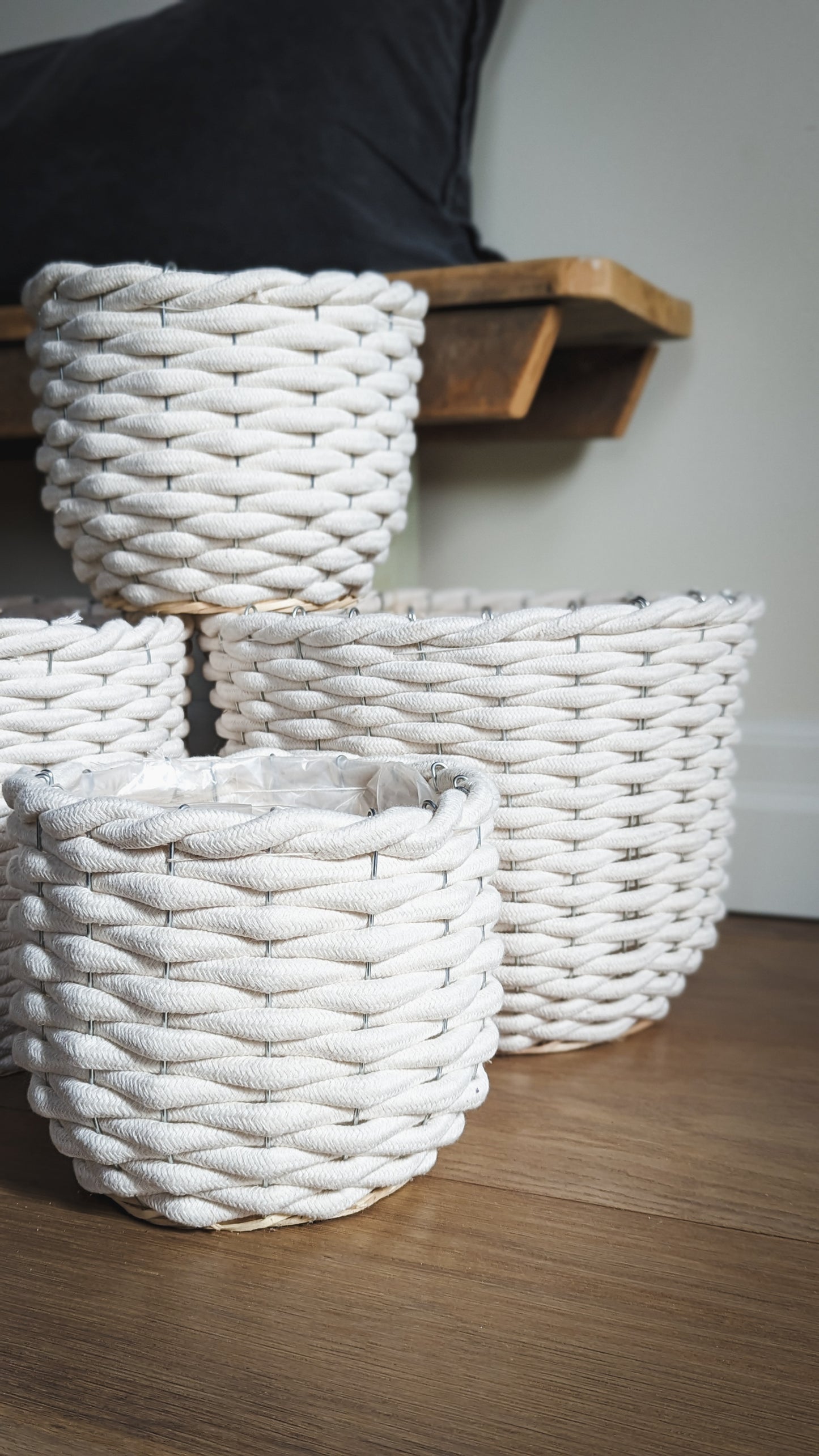 White Rope Baskets