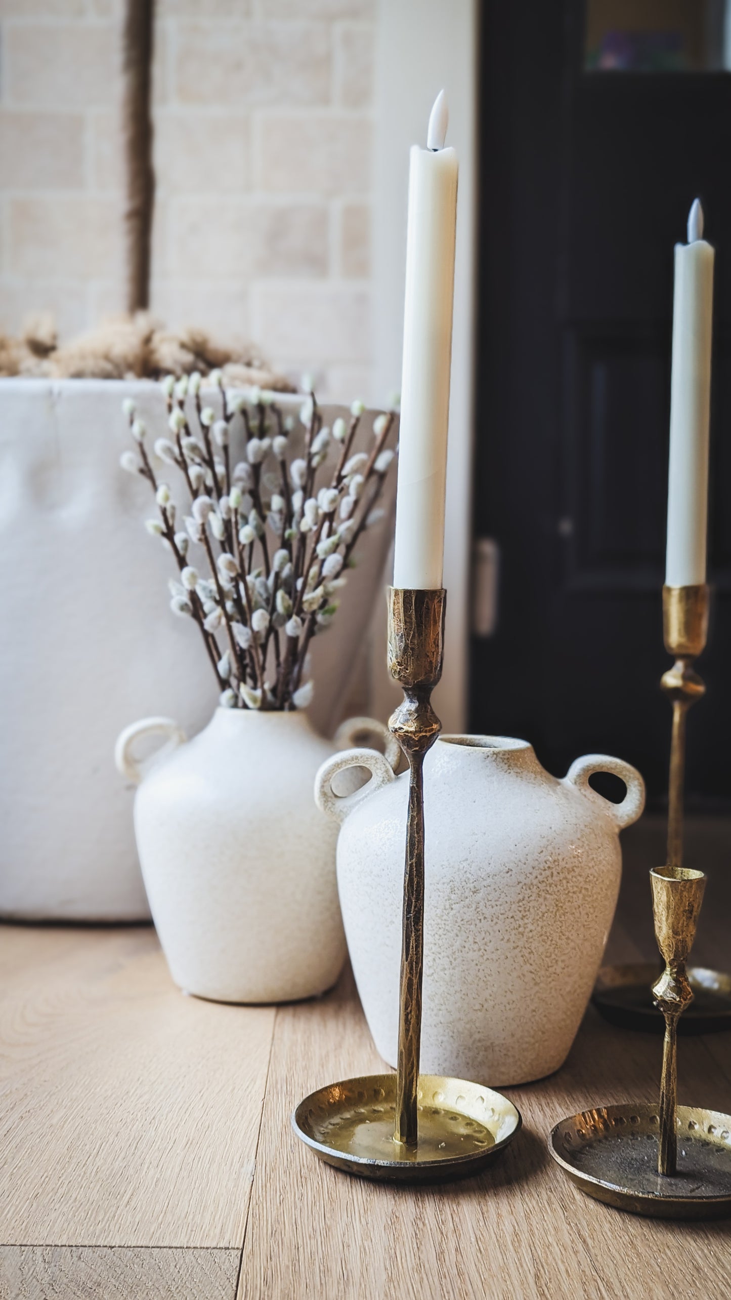 Antique Brass Candle Holder