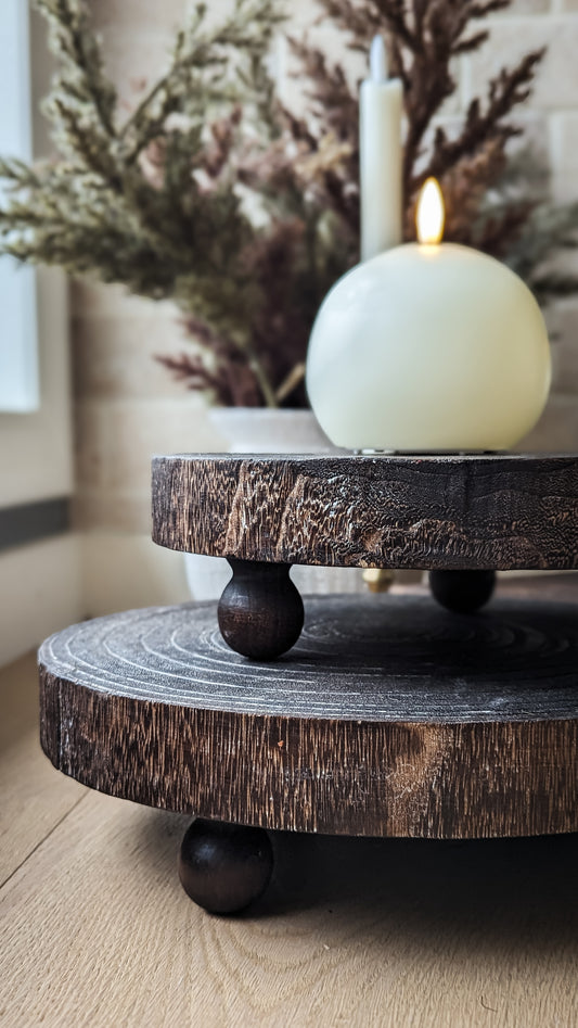 Round Wood Pedestal Stands