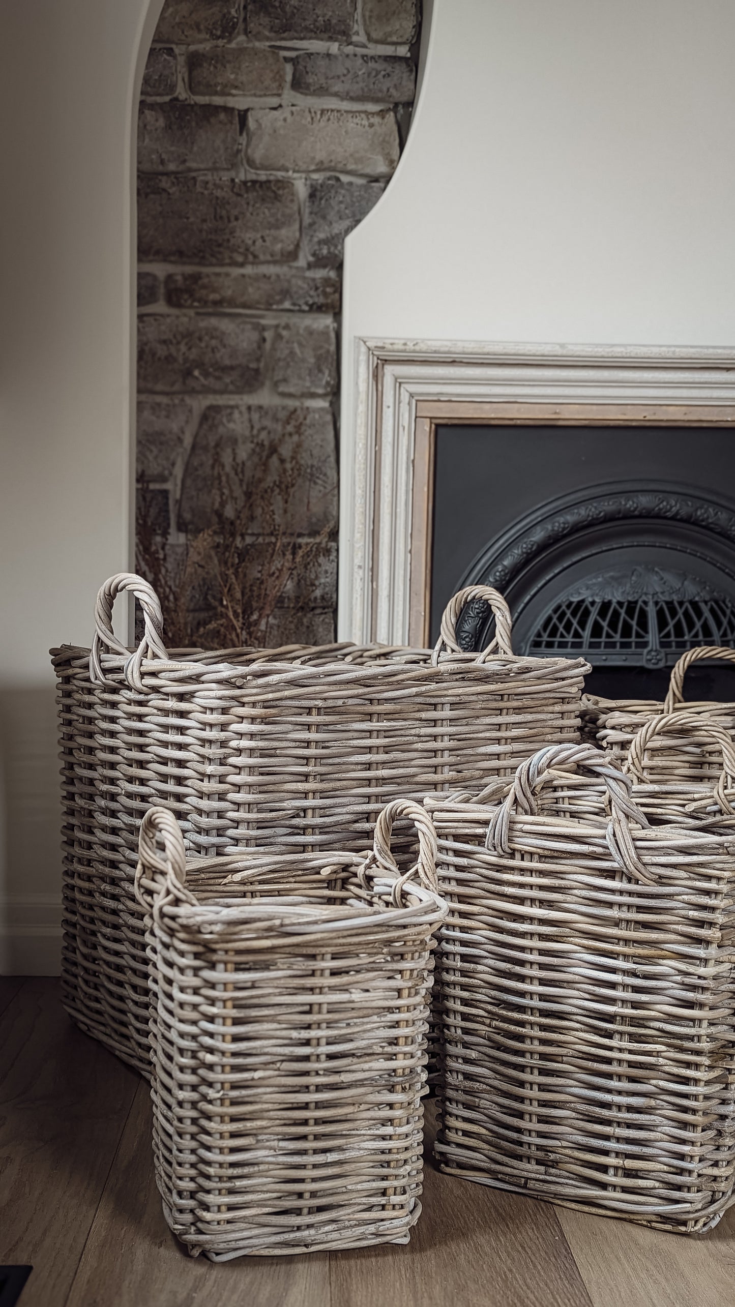 Natural Wicker Rattan Square Baskets