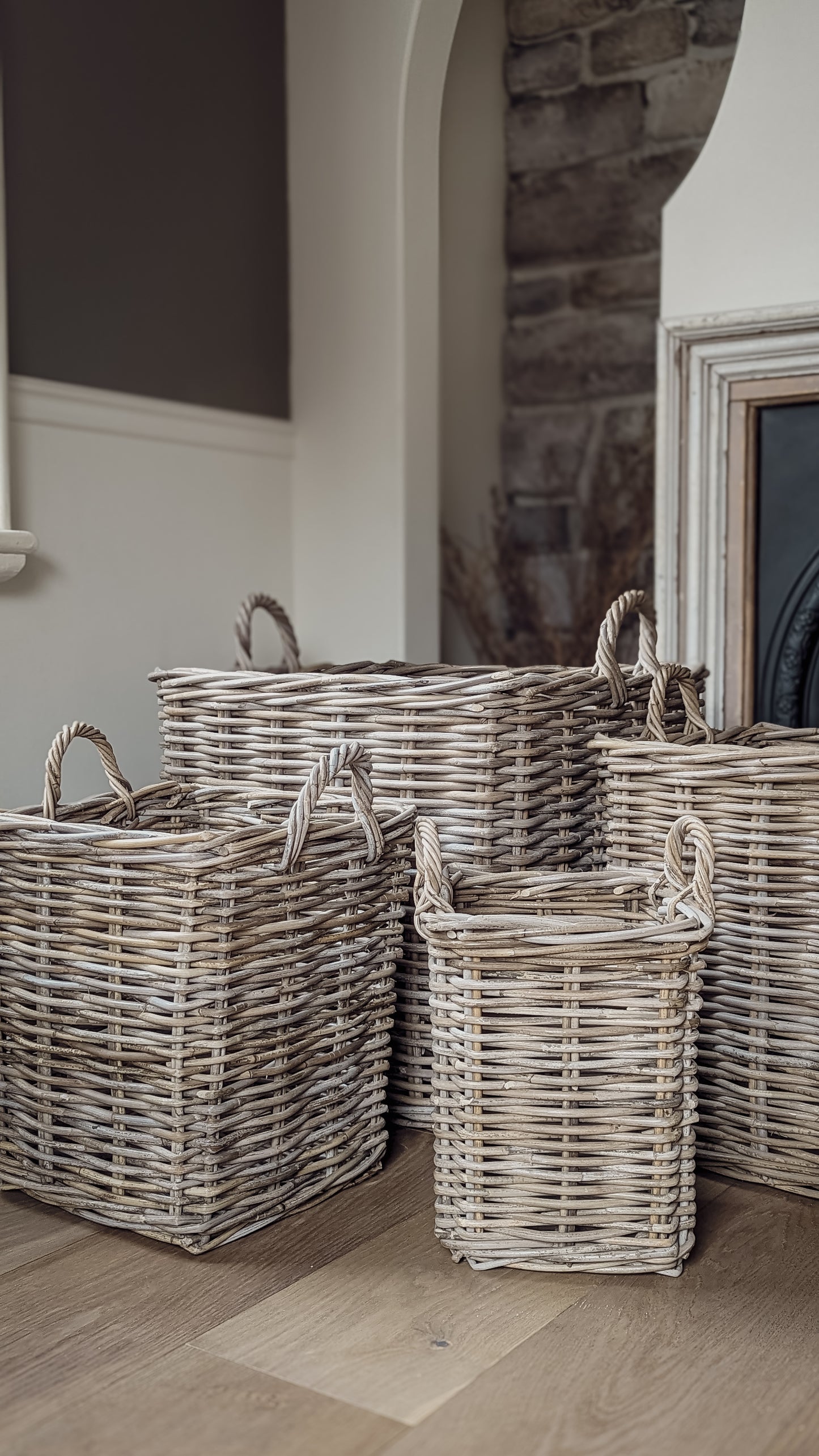 Natural Wicker Rattan Square Baskets