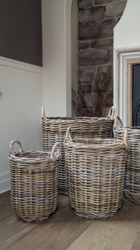 Wicker Rattan Round Baskets