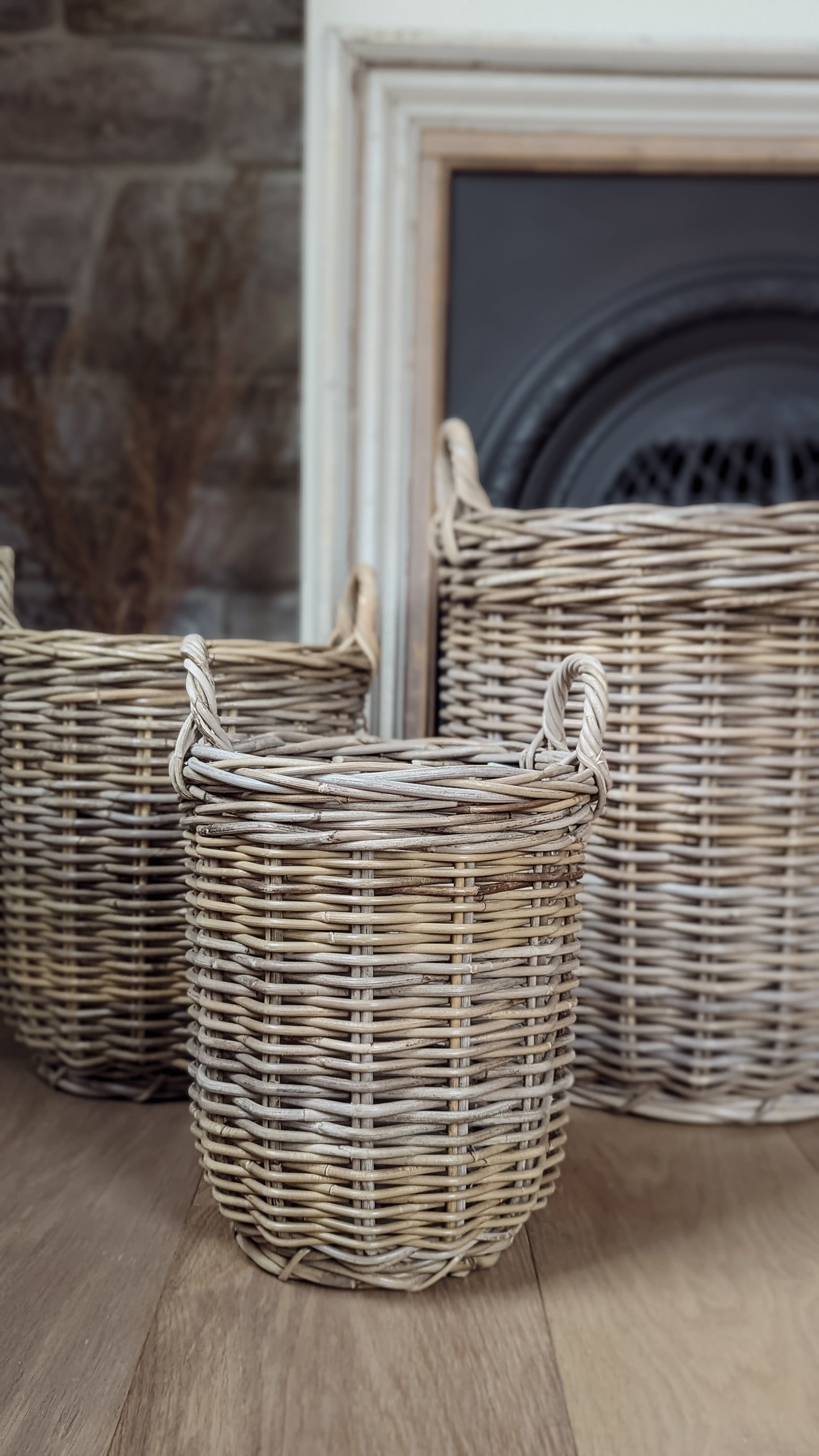 Wicker Rattan Round Baskets